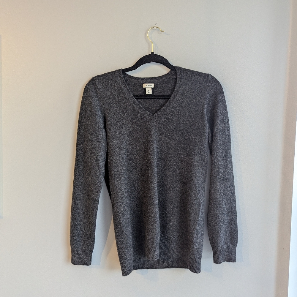 LL Bean Cashmere V Neck Sweater